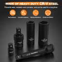 Impact Socket Wrench Set 1/2" Drive - Trivd Frol 65pcs Impact Socket Set Metric and Standard Full, Metric Socket Set 8-24mm & SAE Socket Set 3/8"-1-1/4", Shallow & Deep Socket Set, Extensions, Adapter