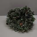 OasisCraft 18 Inch Outdoor Prelit Christmas Tree with Multi-Color Lights, Snow Flocked Artificial Holiday Planter Filler with Pinecones, Battery Powered for Porch, Urn & Garden Decor