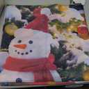 Santa Claus Garage Door Cover, Christmas Backdrop Santa Claus Snowman Christmas Tree Forest Scene Banner, Holiday Party Wall Decoration for Indoor Winter Celebration Display (Color_15)