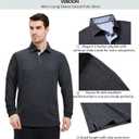 VEBOON Men's Polo Shirts Long and Short Sleeve Cotton Blend Heather Moisture Wicking Casual Collared Shirts (L)