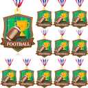 Hiboom 12 Pcs Medals for Awards, Football Soccer Volleyball Golf Basketball Tennis Gold Metal Medal Christmas Team Gifts, Sport Theme Party Favors, Award Medals Bulk for Competition Prizes