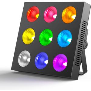 Stage Wall Wash Lights Bar,120W LED RGBW Rectangular Dj Par Light Bar 4/6/9/36/38CH DMX Control Auto Play Sound Activated Strobe Lights for Parties Halloween Wedding Disco Dance Church Birthday