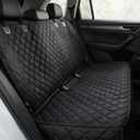 fidozen Waterproof Dog Car Seat Cover with Belt for Back Seat - Washable Pet Protector Accessories for Cars, Trucks, SUVs, and Bench Seats - Auto Backseat Hammock for Small & Large Dogs Black (Full Bench)