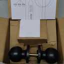 Front Door Lock Set Exterior Door Lock Set with Deadbolt, Single Cylinder Deadbolt Lock and Door Knob Set, Keyed Alike,Matte Black Door Knob and Deadbolt Set(1Pack Set)