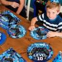 213 Pcs 10th Birthday Decorations for Boys Serve 25 Guests, Video Game 10 Years Old Party Decorations Level 10 Banner, Cake Topper, Plates and Napkins, Tableware Set, Tablecloth, Boys 10th Birthday