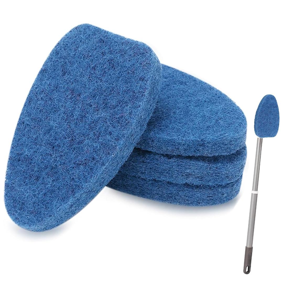 4 Pack Shower Scrubber Refill, Compatible with Scotch Brite Tub and Tile Scrubber, Durable Blue Brush Heads for Effective Bathroom & Kitchen Cleaning