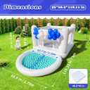 White Bounce House for Kids 2-8 Indoor Bouncy Castle with Pump Toddler Bounce House PVC Waterproof Materials Easy to Clean Outdoor Toddler Toys 68 x 68 x 58.2 inch (with Ball Pit