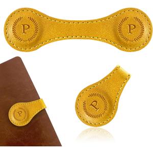 2 x Handmade Personalized Leather Magnetic Bookmark - Custom Initial Letter Design with 26 Alphabet Choices - Durable Bookmark for Readers, Book Lovers, Women & Kids