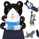 Cat Puppet Wrestler, Cat Wrestling Toy Puppet Hand Glove with Tough Padding for Safe and Fun Interactive Play, Relieve Boring Games (Black White)