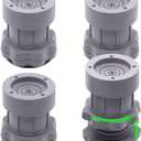 4 Sets Furniture Bed Risers 3 Inch Washing Machine Support Heavy Duty, Adjustable Height 4 inch Furniture Risers for Sofa, Fridge, Chairs, Light Gray (Grey-4 Pack)