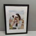 Amanti Art Picture Frame 13x17.5 Matted to 8x8 Photo Frame, Svelte Noir Black Wood Framing for your Wedding Photos, Family Pictures, Diploma, Certificate, Kids Art Gift for Mom or Poster Wall Decor