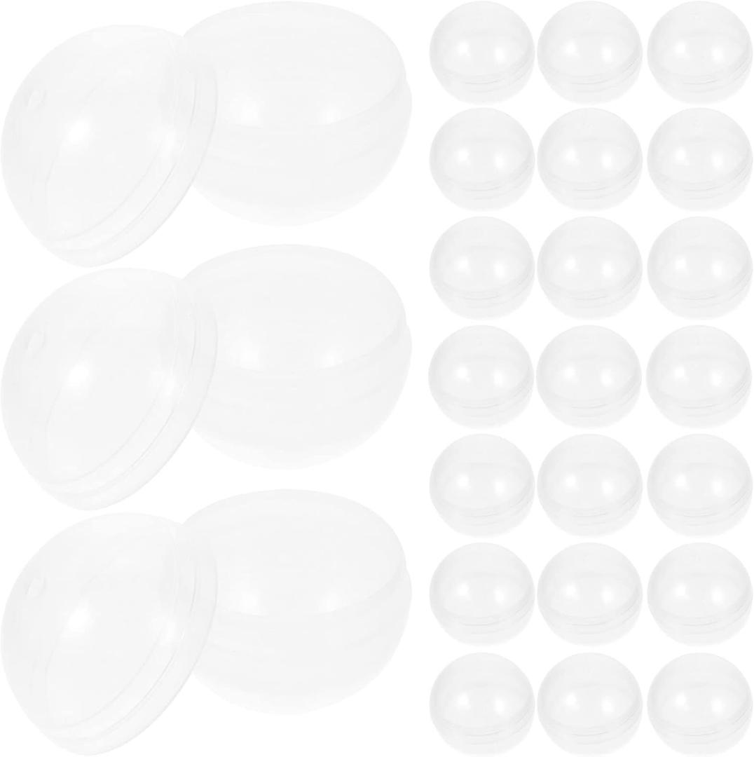 ARTIBETTER 50pcs 32mm (1.25") Clear Vending Machine Capsules, Crystal Clear Empty Prize Balls, Fillable Snap-Tight Round Capsules for Gumball Machine, Claw Machine, Classroom Prizes, Bead Storage