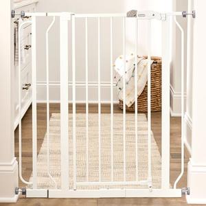 Regalo Safety 36" Extra Tall Baby Gate, Bottom of Stairs & Doorways
Fits Openings 29"-36.5" Wide, Pressure Mounted with Door, For Babies, Toddlers & Pets, White