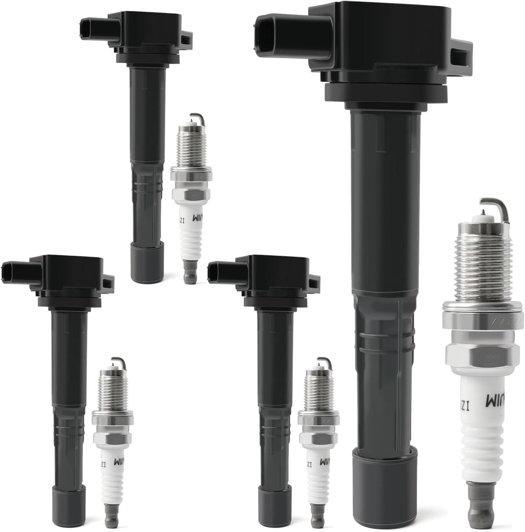 Set of 4 Ignition Coil Packs & Iridium Spark Plugs Compatible with 2.0L 2.4L 2002-2011 Honda Civic Si Accord CRV Element S2000, 2002-2006 Acura RSX Replace UF311 & 9807B-561BW