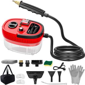 Handheld Steam Cleaner Portable High-pressure Steam Cleaner with 3 Brushes and 1 Glass Scraper Quickly Generates High-temperature Steam to Deeply Clean Kitchens and Car Seats