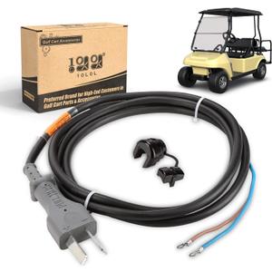 10L0L 36 Volt 2-Prong DC Charger Cord with Plug for Club Car DS, EZGO and Columbia Electric Models, OEM 101643301, 1013076, 66063-69B, 14835-G1