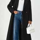 PRETTYGARDEN Womens Winter Coats 2026 Trendy Long Sleeve Notch Lapel Button Long Jackets Casual Oversized Vacation Outfits (S, Black)