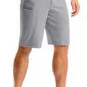 Pudolla Men's Golf Shorts with 4 Pockets 11"/13" Long Inseam Lightweight Quick Dry Flat Front Hybrid Shorts for Casual Work, 34