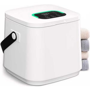 WEILAIANTIAN Towel Warmer,Towel Warmer for Bathroom,Adjustable Heat Timer (20/40/60 Minutes),Towel Warmers with Leather Strap Handle & Child Safety Lock, Perfect for Towels, Bathrobes,Blankets (White)