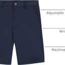 Nautica Boys School Uniform Flat Front Twill Short (Blue)