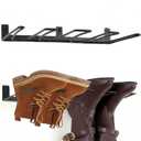 Boot Rack, 4 Pairs Wader Hangers Wall Mount, Sturdy Cowboy Boot Hangers, Wall Boots Rack Holder Storage for Closet, Entryway, Garage, 2 Pack, Black