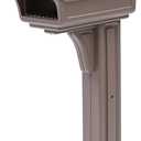 Architectural Mailboxes Gentry Rust-Proof Plastic Post Mounted Mail Box for Outside with Post, Mocha, Large Curbside Mailbox, USPS Approved for Residential Delivery