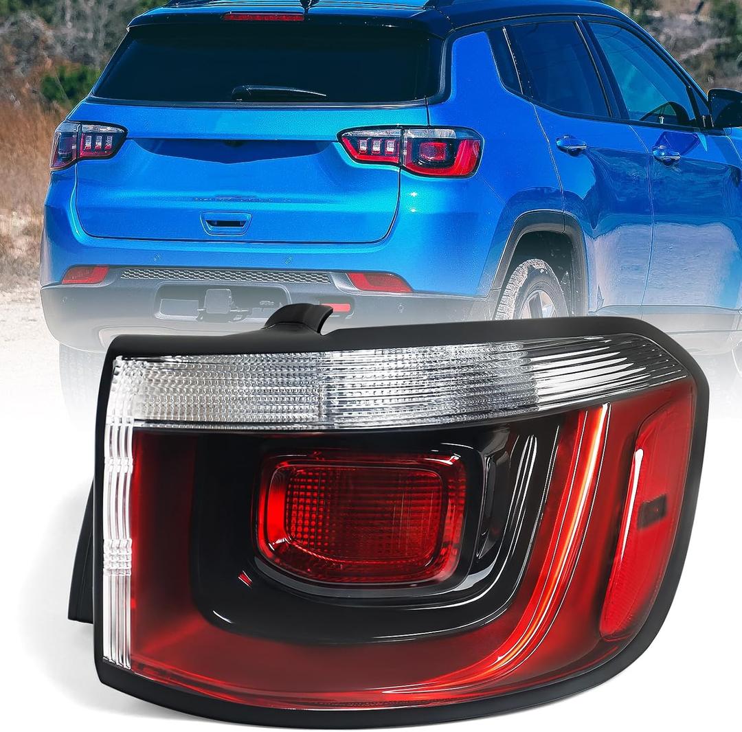 Huray Right Outer Tail Light Fit for Jeep Compass 2017-2020 RH Halogen Taillight Rear Brake Lamp Assembly OE Style Accessory Replacement for CH2805115 (Passenger Side)