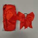 16PCS 8" Large Cheer Hair Bows Ponytail Holder Elastic Band Handmade for Cheerleading Teen Girls College Sports (Red, 1 Count (Pack of 16))