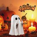 Halloween Ghost Figurine, Spooky Cute Ghost Ornaments for Home, Desk, Party Decor, Halloween Statue Indoor & Porch Decor (Cute Ghost)