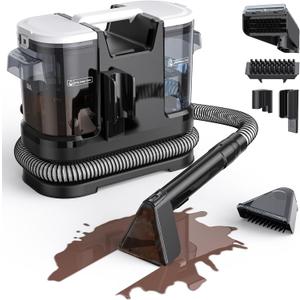 Couch Cleaner Machine 600W Motor - 20Kpa Suction Upholstery Cleaner Machine, Portable Handheld Carpet Cleaner with Self-Cleaning and Long Hose for Pet Stains, Couch, Car Seats and Area Rugs (Black)