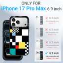 Clear TPU Phone Case Cover for iPhone with Design, Drop Protection, Cute Case for Girl Women (Grid, iPhone 17 Pro Max)