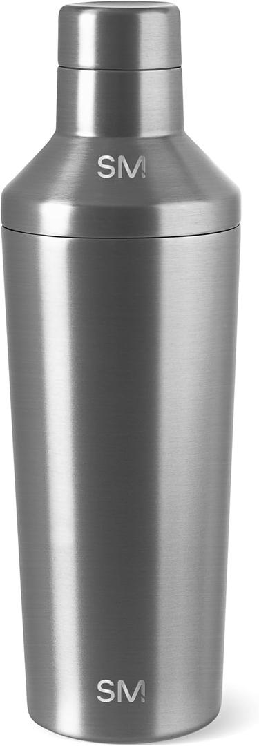 Simple Modern Cocktail Shaker Set with Jigger Lid | Stainless Steel Boston Shaker Insulated Martini Mixer for Mocktails | Gifts for Men Women Him Her | Classic Collection | 20oz | Simple Stainless