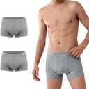 Battewa Cotton Incontinence Underwear for Men Light Protective Boxer Brief Leak Proof Underwear for Bladder Leakage 50ml, XL