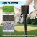 No Dig Ground Screw Anchor - Black Post Stake for 4x4 Wood Posts, Includes Lag Bolts & 27" Rebar, for Mailbox Posts and Fence Posts Anchor, 1 Pack