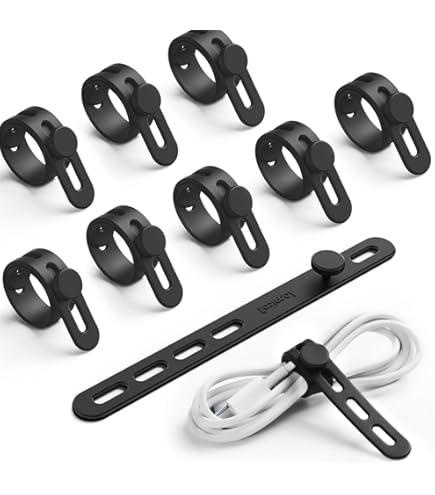 AROIC 90Pcs Silicone Cable Ties with 3 Sizes,Reusable and Washable with Adjustable Locking Buckle Design, Cord Organizer for Home, Office, Travel Essential, School (3 Colors)