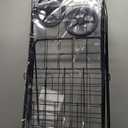 Goplus Jumbo Folding Shopping Cart with Rolling Swivel Wheels, Foldable Grocery Cart on Wheels with Double Basket, Heavy Duty Utility Cart, Shopping Carts for Groceries Laundry Book Luggage Travel