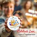 8 x Hanukkah Gifts for Christmas Tree Decorations - 2025 Christmas Ornament for Gift Exchange, Jewish Decorative Hanging Ornaments, Hanukkah Presents for Adults, Double Sided Ceramic Ornament