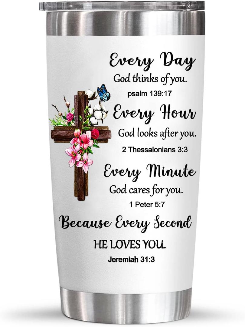 YXOTJHS Christian Gifts for Women, Inspiration Religious Gifts, Bible Verse Encouragement Gifts, Thank You & Birthday Gifts for Women, Mom, Friend, Sister - 20 Oz Stainless Steel Tumbler