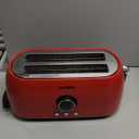 Toaster 4 Slice,KOTIAN Retro Long Slot Toasters with Countdown Timer,Stainless Steel Toaster,Bagel,Defrost,Reheat,Cancel Functions,Extra Wide Slots,6 Toast Settings,Removable Crumbs Tray,Red