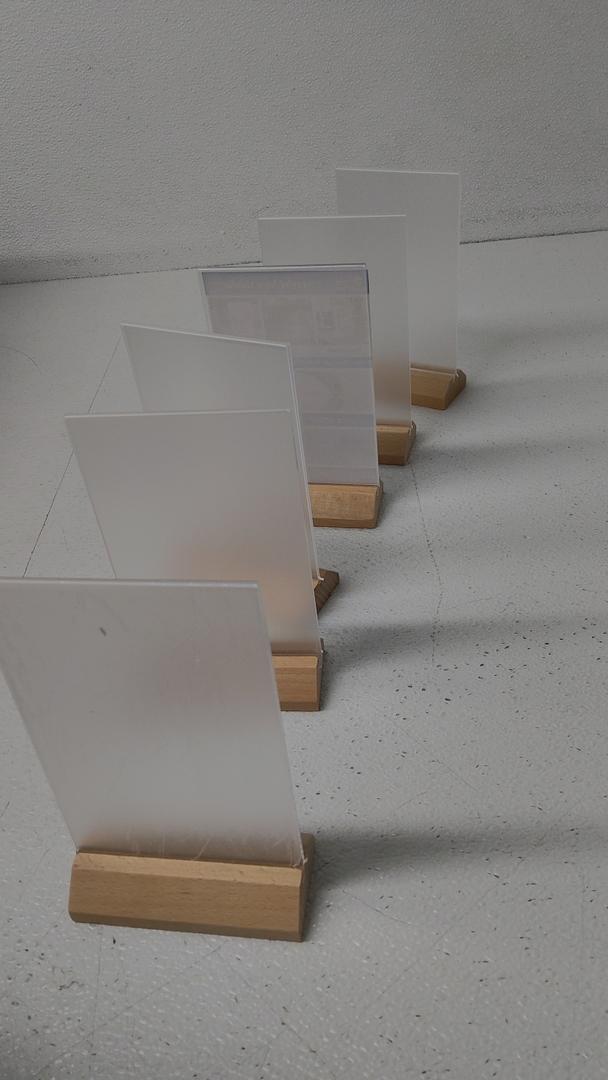 6 Pcs Wood Place Card Holders, Wooden Table Number Stands, Wooden Picture Holders Stands for Acrylic Signs, Wedding/Ceremony/Home/Party/Decoration Holders