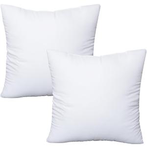 OKBA Throw Pillows Insert Set of 2, with 100% Cotton Cover, Bed and Couch - Indoor Hotel Decorative Pillows, 22x22 in White Pillows Inserts