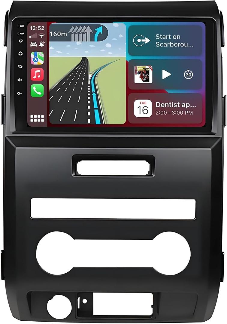 for Ford F150 Radio Upgrade 2009-2014: 9 Inch Touchscreen Car Stereo with Wireless CarPlay Android Auto - 4G+64G GPS Navigation Head Unit with Bluetooth WiFi