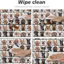 Cute Dogs Print Tablecloth with Elastic Edge, Round Table Cover Washable Reusable Table Cloths for Kitchen Dining Party, Small (Fits 40-44 in)