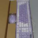 Wireless Keyboard and Mouse Combo, Full-Sized Wireless Keyboard and Adjustable DPI Mouse, 2.4GHz USB Receiver, Silent Keyboard and Mouse for PC, Windows, MAC, Desktop, Laptop(Purple)