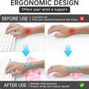 Mouse Pad with Wrist Rest, Soft Cloud Gel Keyboard Mouse Pad Set with Hand Wrist Support, Cute Non Slip Office Desk Accessories for Comfort/Pain Relief/PC Gaming/Computer/Laptop, (Pink Cloud)