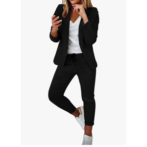 Pants Suits for Women 2 Piece Set Business Casual Outfits Blazer Work Office Jackets and Pencil Pants Dressy Suit, M