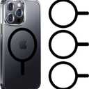 COJOC Magnetic Ring Sticker for MagSafe, Universal Conversion Kit Compatible with MagSafe Ring, for iPhone 16/15/14/13 Pro Max Mini, Galaxy S24/S23, Magnetic Wireless Charging Accessories, Black