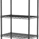 SINGAYE Shelf Wire Shelving Adjustable Storage Shelves Rack Standing Units for Kitchen Closet Laundry Bathroom Organizers Metal Pantry Narrow Mesh Gaps 12" D x 22" W x 59" H Black