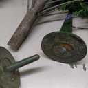 27.2" Artificial Lavender Topiary Set of 2 with Spike, Fake Plants Boxwood Balls Greenery Shrubs , Uv Resistant Artificial Push in Flowers Bushes for Outdoor Front Porch Decor, Home Faux Plants Indoor