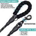 COOYOO 2 Pack Dog Leash 5 FT Heavy Duty - Comfortable Padded Handle - Reflective Dog Leash for Medium Large Dogs with Collapsible Pet Bowl (Set 2-Black+Blue)